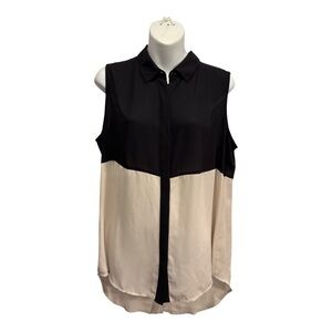 Apt. 9 Elegant Black and beige Sleeveless Blouse. Size large
